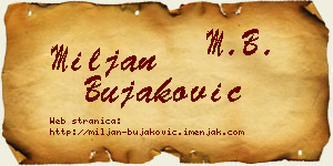 Miljan Bujaković vizit kartica